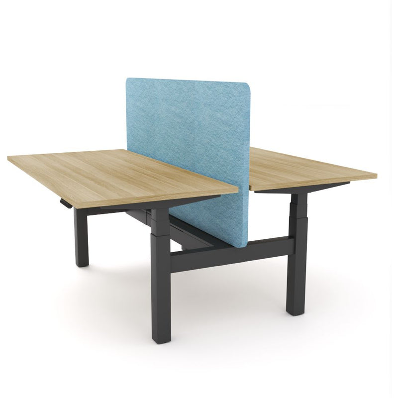 Dynamo Plus - Electric Height Adjustable Double Sided Workstation With Screen (Pacific Blue Screen)-Elite Office Furniture
