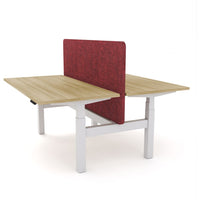 Dynamo Plus - Electric Height Adjustable Double Sided Workstation With Screen (Maroon Screen)
