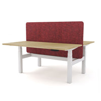 Dynamo Plus - Electric Height Adjustable Double Sided Workstation With Screen (Maroon Screen)