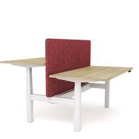 Dynamo Plus - Electric Height Adjustable Double Sided Workstation With Screen (Maroon Screen)