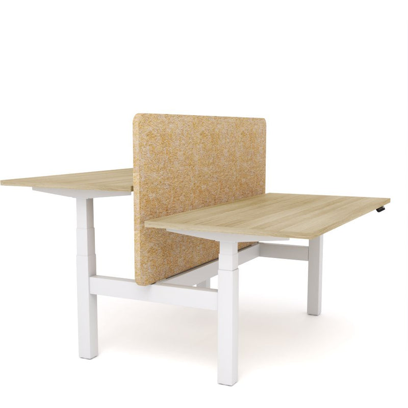 Dynamo Plus - Electric Height Adjustable Double Sided Workstation With Screen (Mid Natural Screen)