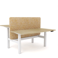 Dynamo Plus - Electric Height Adjustable Double Sided Workstation With Screen (Mid Natural Screen)