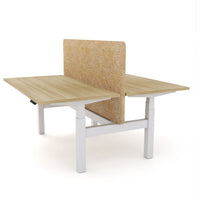 Dynamo Plus - Electric Height Adjustable Double Sided Workstation With Screen (Mid Natural Screen)