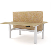 Dynamo Plus - Electric Height Adjustable Double Sided Workstation With Screen (Mid Natural Screen)