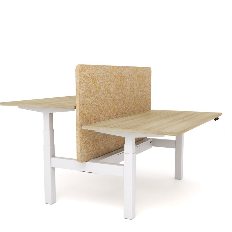 Dynamo Plus - Electric Height Adjustable Double Sided Workstation With Screen (Mid Natural Screen)