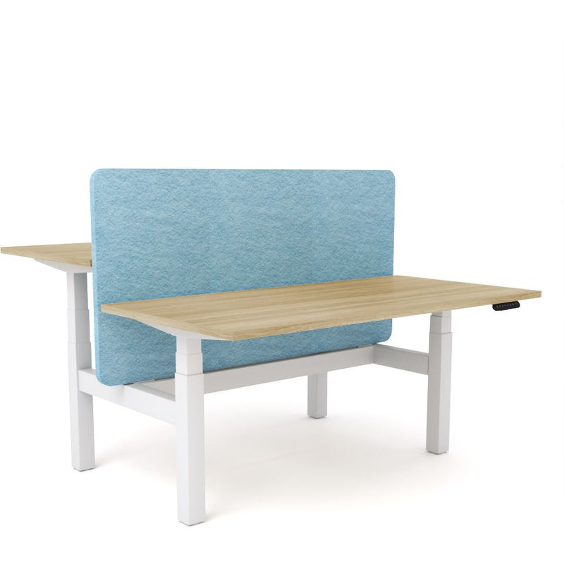 Dynamo Plus - Electric Height Adjustable Double Sided Workstation With Screen (Pacific Blue Screen)-Elite Office Furniture