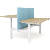 Dynamo Plus - Electric Height Adjustable Double Sided Workstation With Screen (Pacific Blue Screen)-Elite Office Furniture