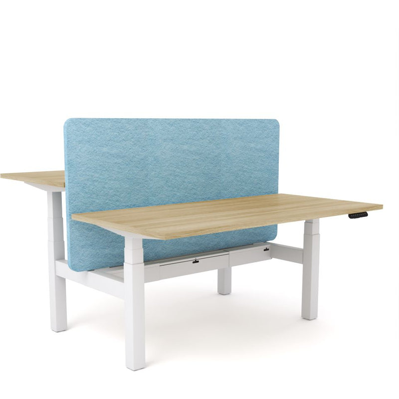 Dynamo Plus - Electric Height Adjustable Double Sided Workstation With Screen (Pacific Blue Screen)-Elite Office Furniture