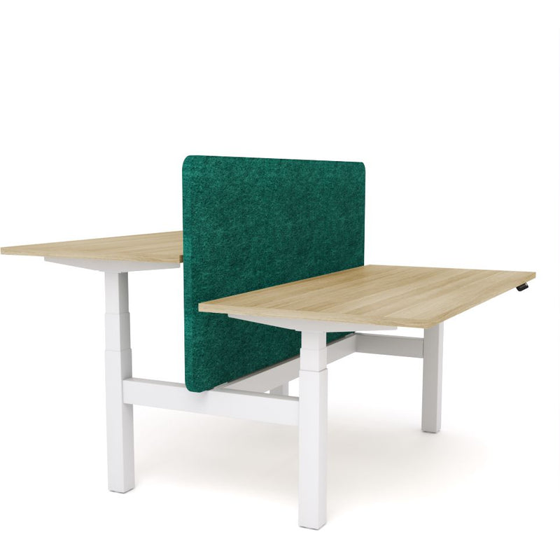 Dynamo Plus - Electric Height Adjustable Double Sided Workstation With Screen (Peacock Screen)