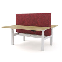 Dynamo Plus - Electric Height Adjustable Double Sided Workstation With Screen (Maroon Screen)