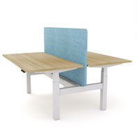 Dynamo Plus - Electric Height Adjustable Double Sided Workstation With Screen (Pacific Blue Screen)-Elite Office Furniture