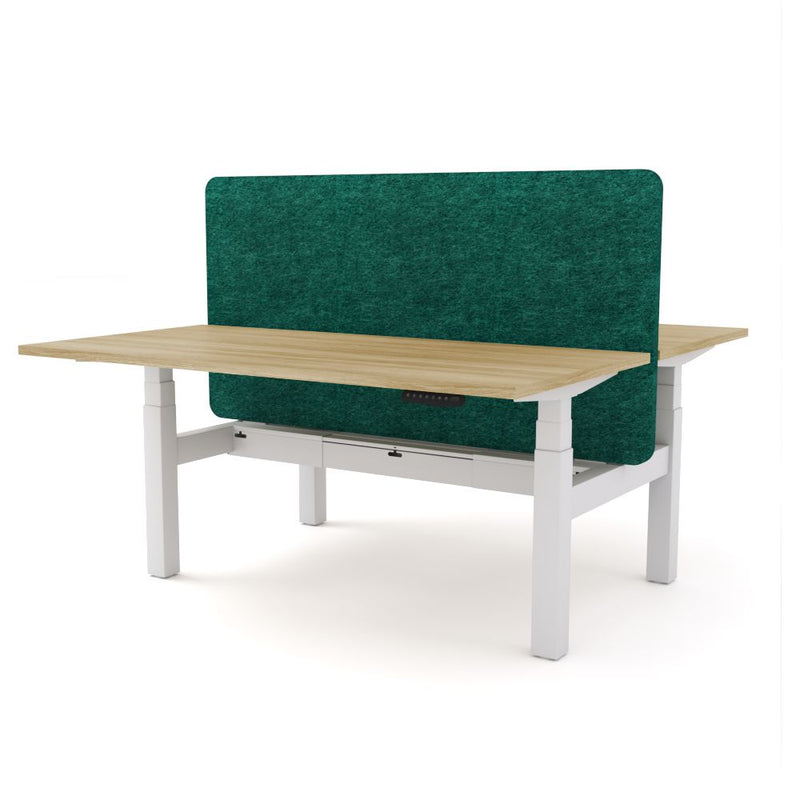 Dynamo Plus - Electric Height Adjustable Double Sided Workstation With Screen (Peacock Screen)