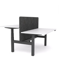 Dynamo Plus - Electric Height Adjustable Double Sided Workstation With Screen (Charcoal Grey Screen)