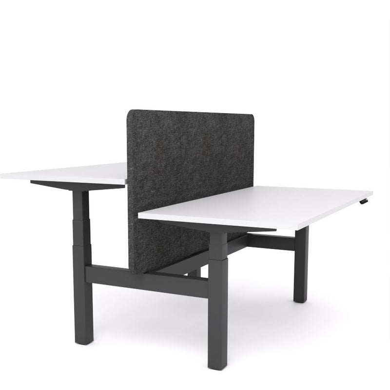 Dynamo Plus - Electric Height Adjustable Double Sided Workstation With Screen (Charcoal Grey Screen)