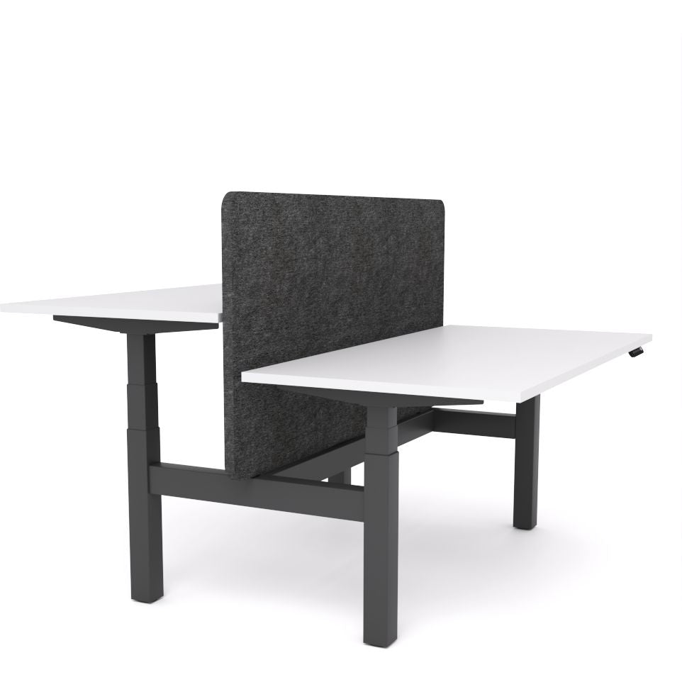 Dynamo Plus - Electric Height Adjustable Double Sided Workstation With Screen (Charcoal Grey Screen)