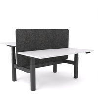 Dynamo Plus - Electric Height Adjustable Double Sided Workstation With Screen (Charcoal Grey Screen)