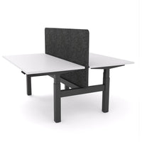 Dynamo Plus - Electric Height Adjustable Double Sided Workstation With Screen (Charcoal Grey Screen)