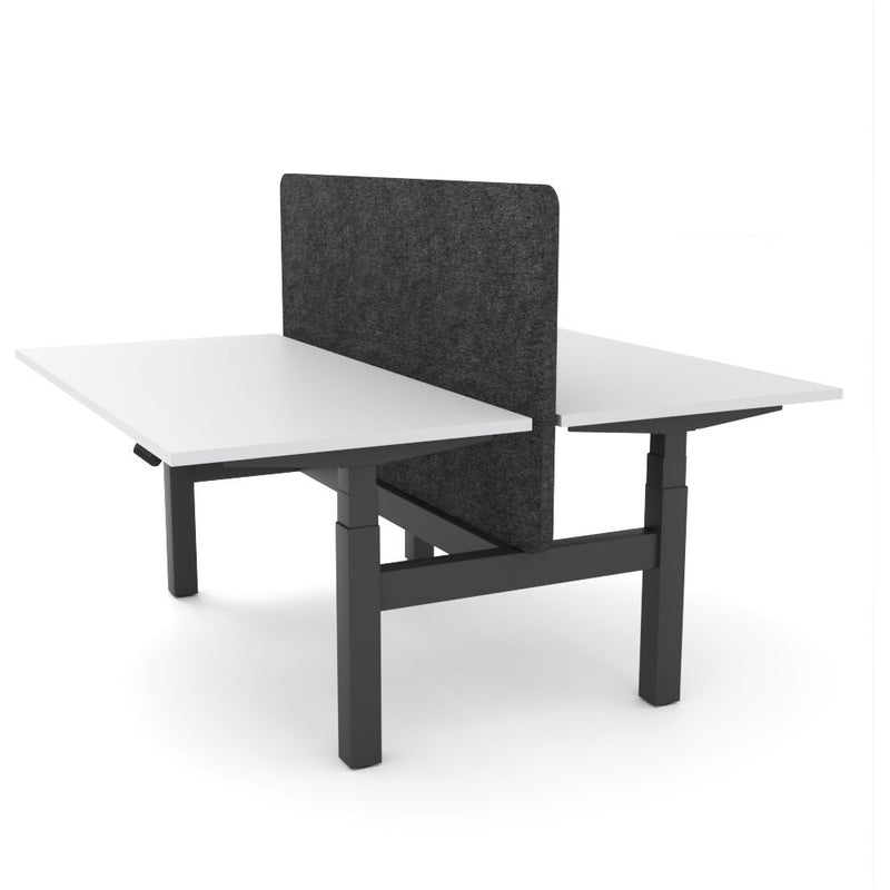 Dynamo Plus - Electric Height Adjustable Double Sided Workstation With Screen (Charcoal Grey Screen)