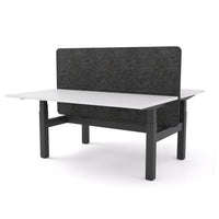 Dynamo Plus - Electric Height Adjustable Double Sided Workstation With Screen (Charcoal Grey Screen)
