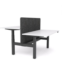 Dynamo Plus - Electric Height Adjustable Double Sided Workstation With Screen (Charcoal Grey Screen)