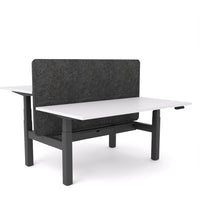 Dynamo Plus - Electric Height Adjustable Double Sided Workstation With Screen (Charcoal Grey Screen)