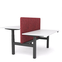 Dynamo Plus - Electric Height Adjustable Double Sided Workstation With Screen (Maroon Screen)