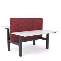 Dynamo Plus - Electric Height Adjustable Double Sided Workstation With Screen (Maroon Screen)