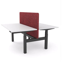 Dynamo Plus - Electric Height Adjustable Double Sided Workstation With Screen (Maroon Screen)