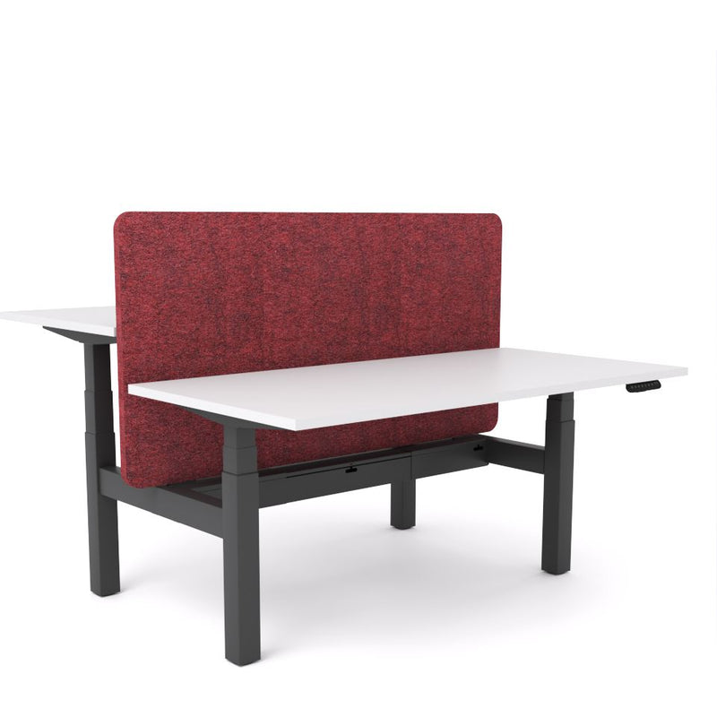 Dynamo Plus - Electric Height Adjustable Double Sided Workstation With Screen (Maroon Screen)