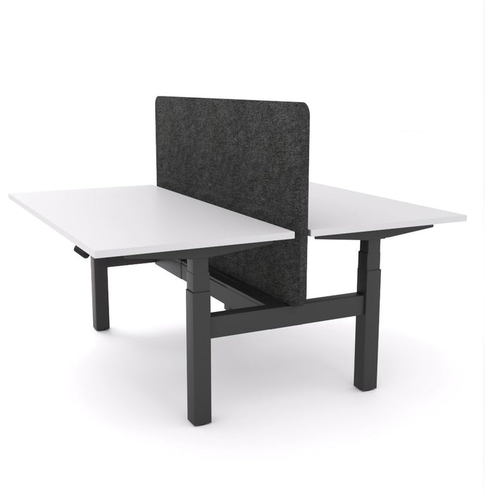 Dynamo Plus - Electric Height Adjustable Double Sided Workstation With Screen (Charcoal Grey Screen)