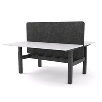 Dynamo Plus - Electric Height Adjustable Double Sided Workstation With Screen (Charcoal Grey Screen)