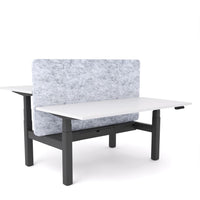 Dynamo Plus - Electric Height Adjustable Double Sided Workstation With Screen (Marble Grey Screen)