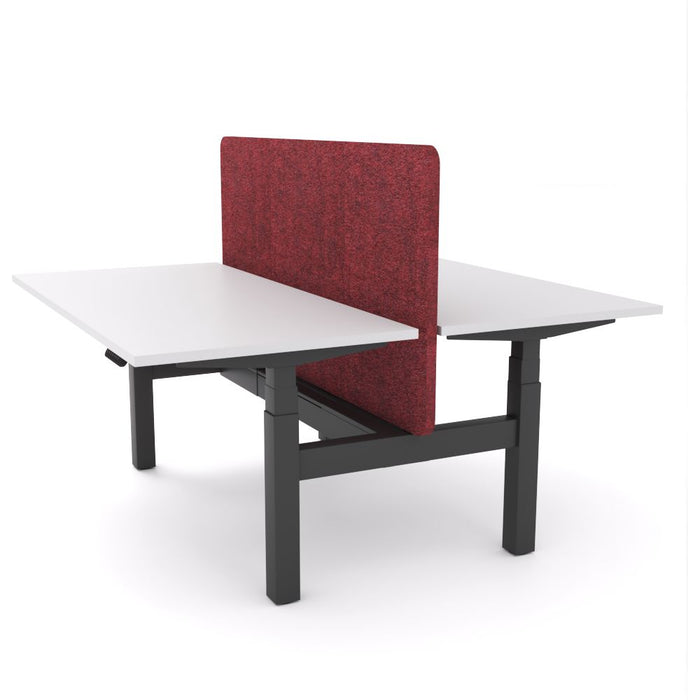 Dynamo Plus - Electric Height Adjustable Double Sided Workstation With Screen (Maroon Screen)