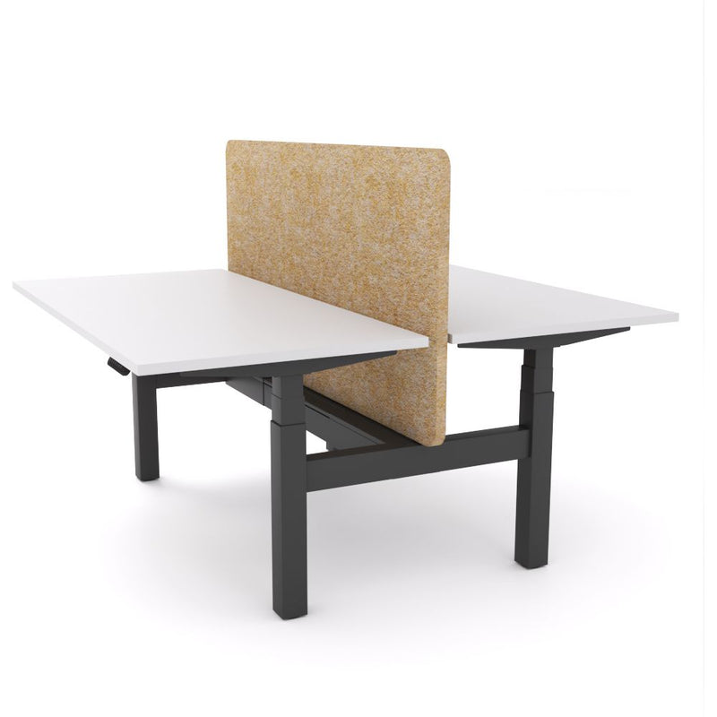 Dynamo Plus - Electric Height Adjustable Double Sided Workstation With Screen (Mid Natural Screen)