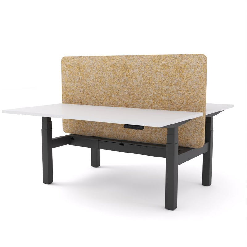 Dynamo Plus - Electric Height Adjustable Double Sided Workstation With Screen (Mid Natural Screen)