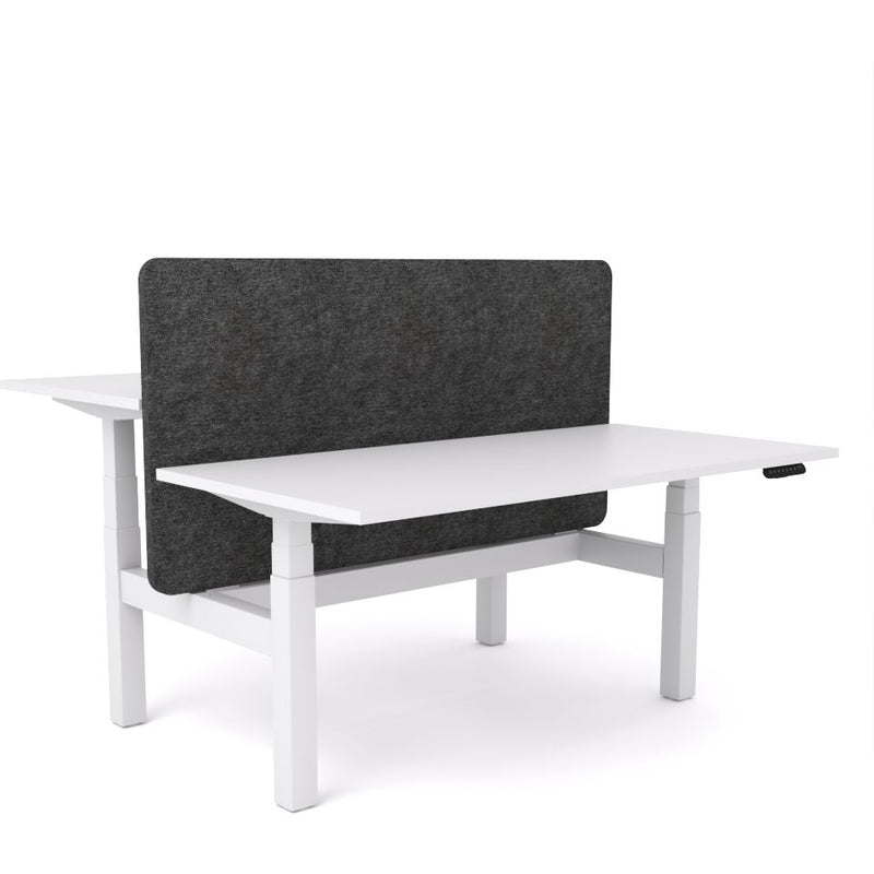 Dynamo Plus - Electric Height Adjustable Double Sided Workstation With Screen (Charcoal Grey Screen)