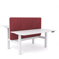 Dynamo Plus - Electric Height Adjustable Double Sided Workstation With Screen (Maroon Screen)