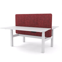 Dynamo Plus - Electric Height Adjustable Double Sided Workstation With Screen (Maroon Screen)