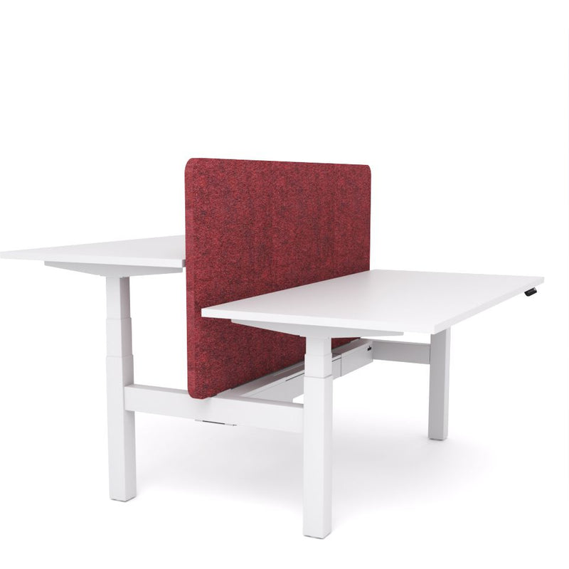 Dynamo Plus - Electric Height Adjustable Double Sided Workstation With Screen (Maroon Screen)