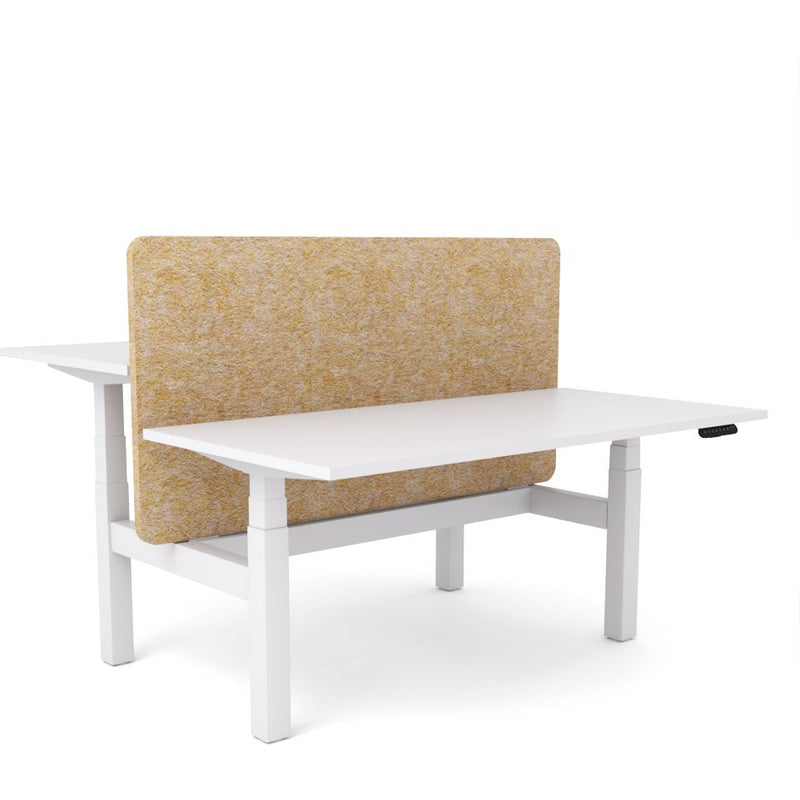 Dynamo Plus - Electric Height Adjustable Double Sided Workstation With Screen (Mid Natural Screen)