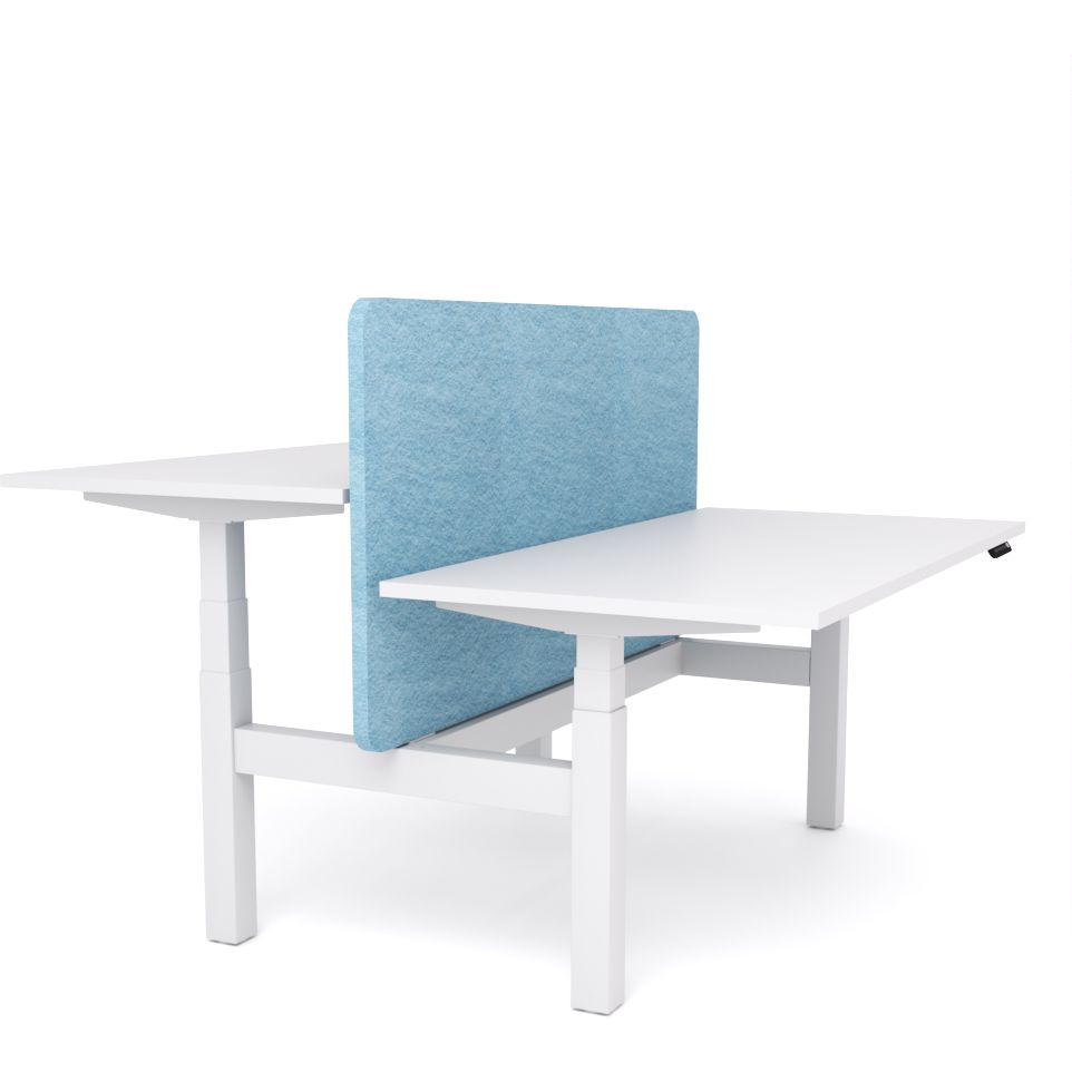 Dynamo Plus - Electric Height Adjustable Double Sided Workstation With Screen (Pacific Blue Screen)