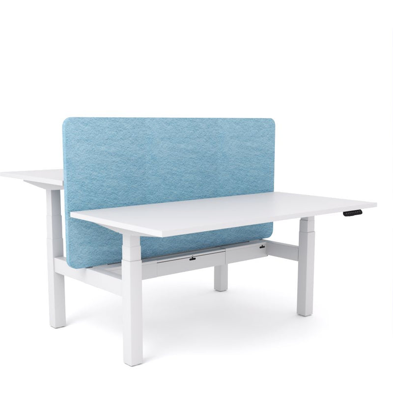 Dynamo Plus - Electric Height Adjustable Double Sided Workstation With Screen (Pacific Blue Screen)-Elite Office Furniture
