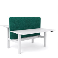 Dynamo Plus - Electric Height Adjustable Double Sided Workstation With Screen (Peacock Screen)