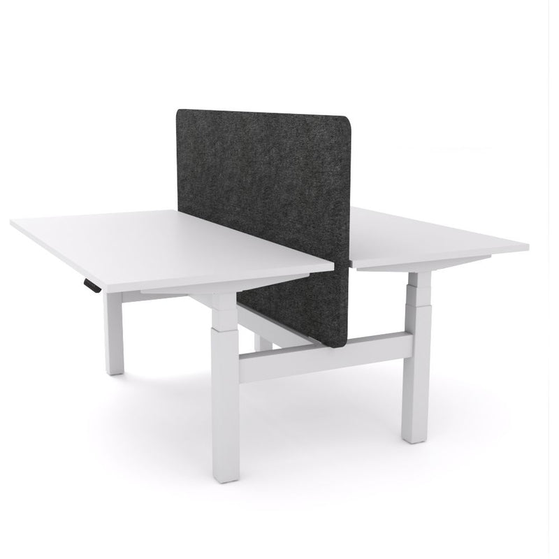 Dynamo Plus - Electric Height Adjustable Double Sided Workstation With Screen (Charcoal Grey Screen)