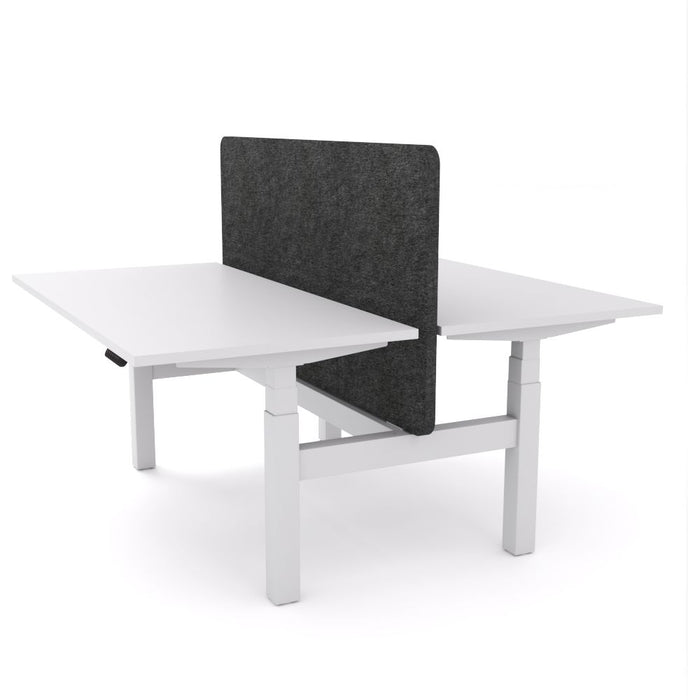 Dynamo Plus - Electric Height Adjustable Double Sided Workstation With Screen (Charcoal Grey Screen)