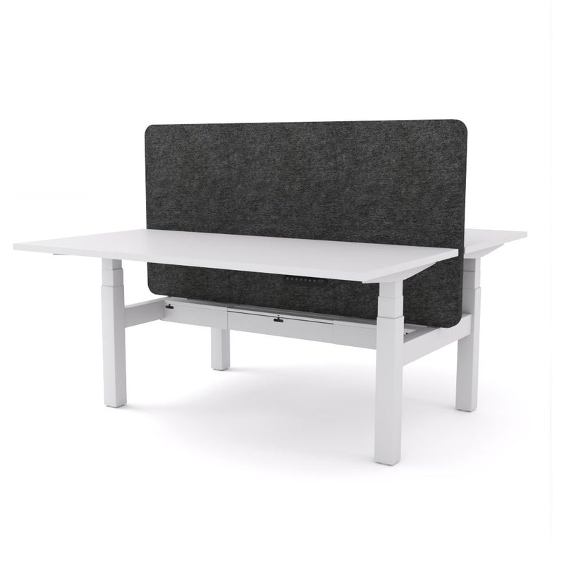 Dynamo Plus - Electric Height Adjustable Double Sided Workstation With Screen (Charcoal Grey Screen)