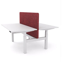 Dynamo Plus - Electric Height Adjustable Double Sided Workstation With Screen (Maroon Screen)