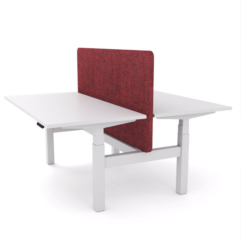Dynamo Plus - Electric Height Adjustable Double Sided Workstation With Screen (Maroon Screen)