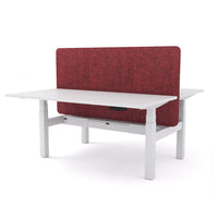 Dynamo Plus - Electric Height Adjustable Double Sided Workstation With Screen (Maroon Screen)