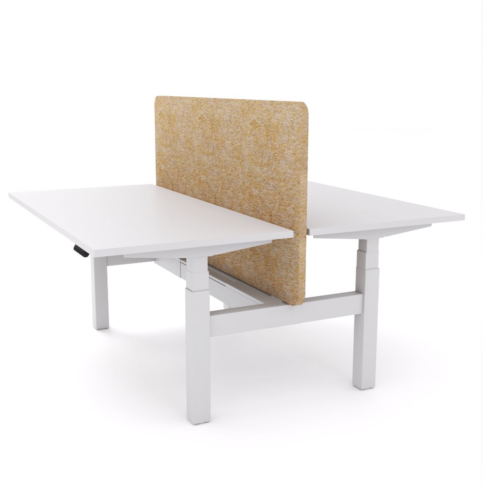 Dynamo Plus - Electric Height Adjustable Double Sided Workstation With Screen (Mid Natural Screen)